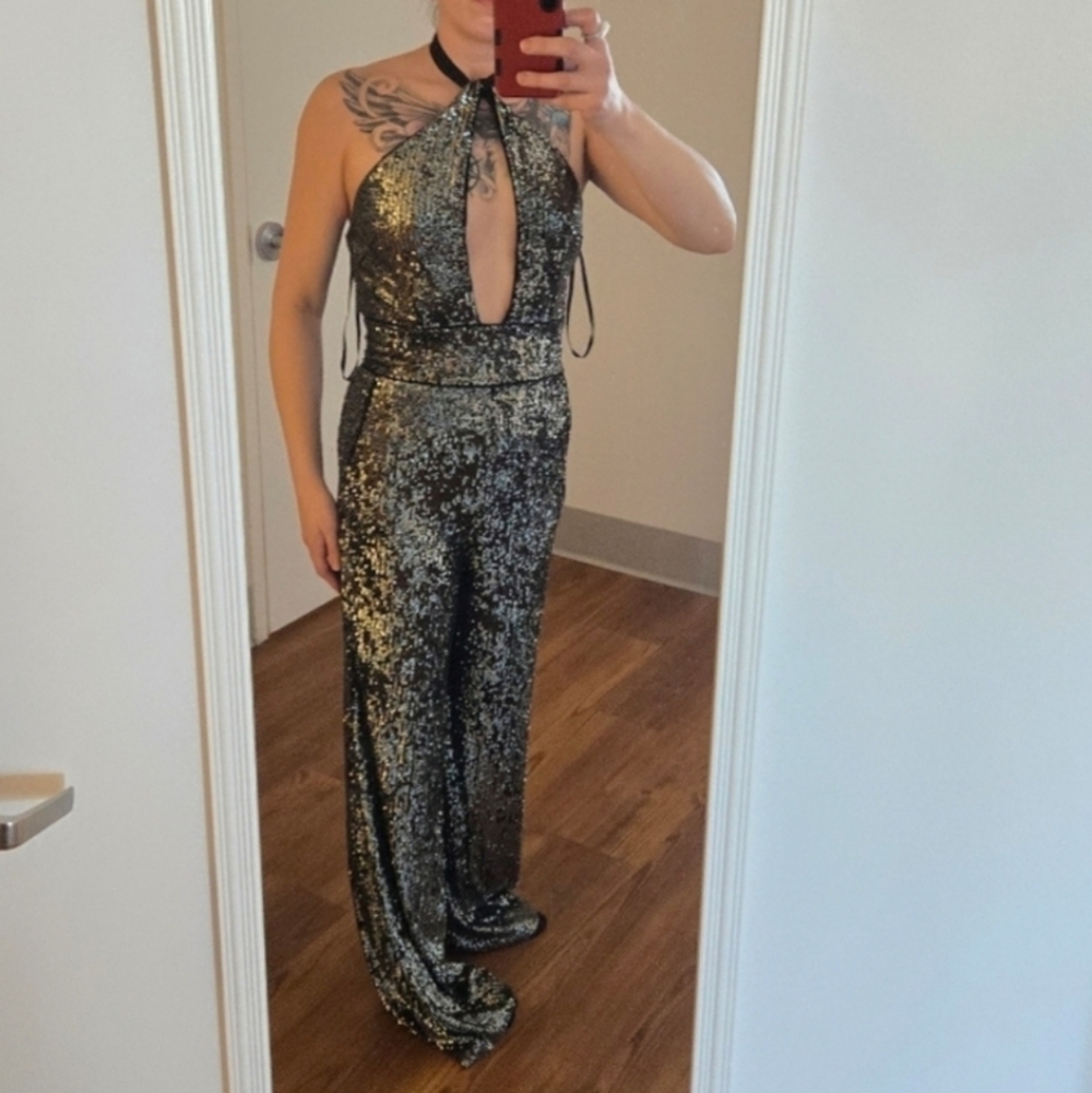 Maeve Rhinestone Halter Jumpsuit - Picture 4 of 11